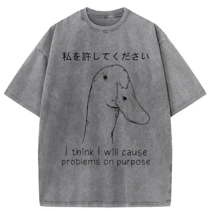 Stupid Goose Funny Washed T-Shirt