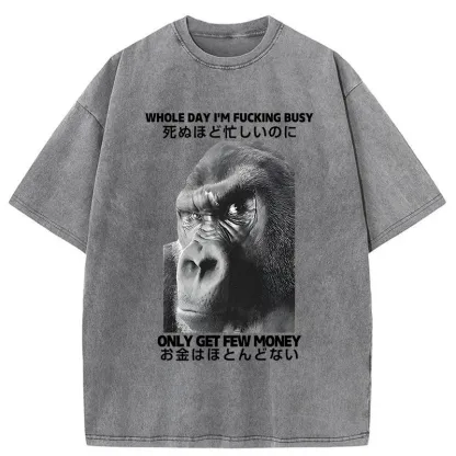 Making Money Gorilla Funny Washed T-Shirt