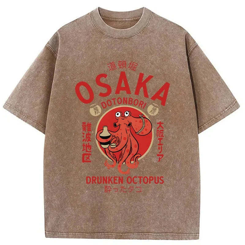 Drunken Octopus Japan Washed T-Shirt