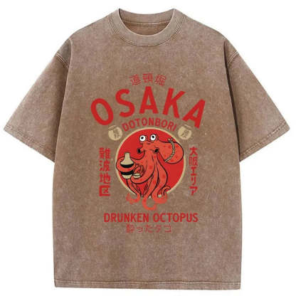Drunken Octopus Japan Washed T-Shirt