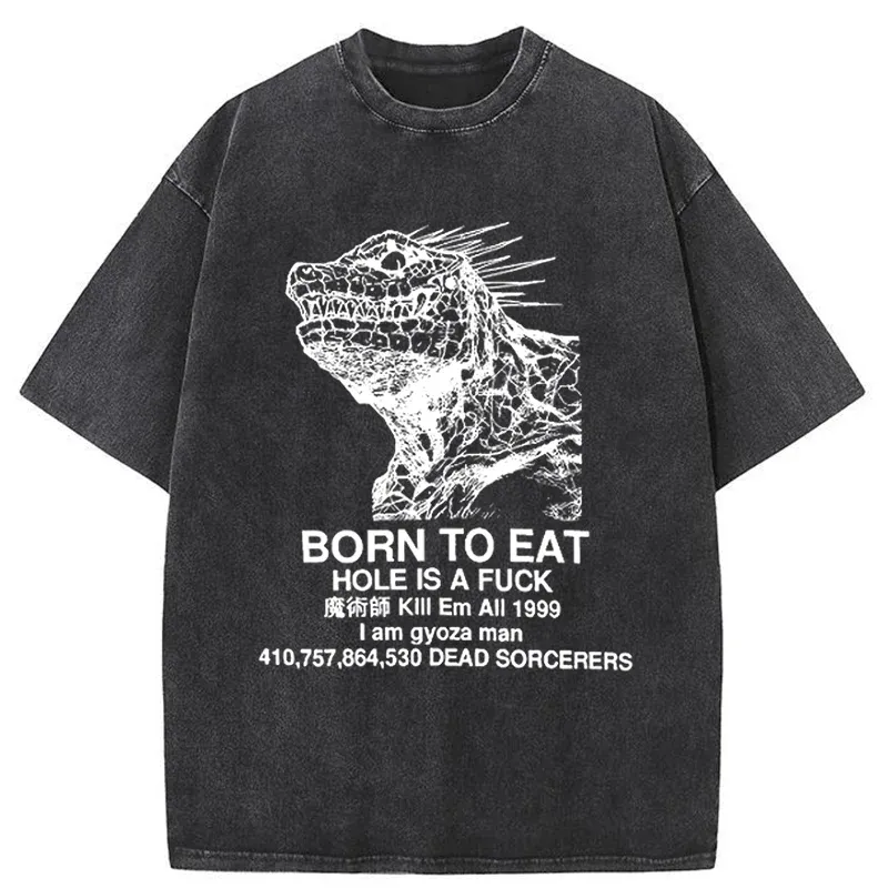  Born To Eat Washed T-Shirt