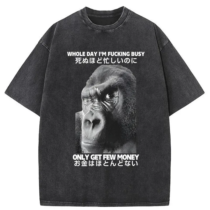 Making Money Gorilla Funny Washed T-Shirt