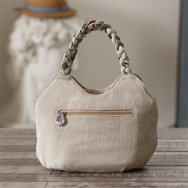 Handwoven Boho Floral Tote Bag – Foldable Vacation Handbag for Women