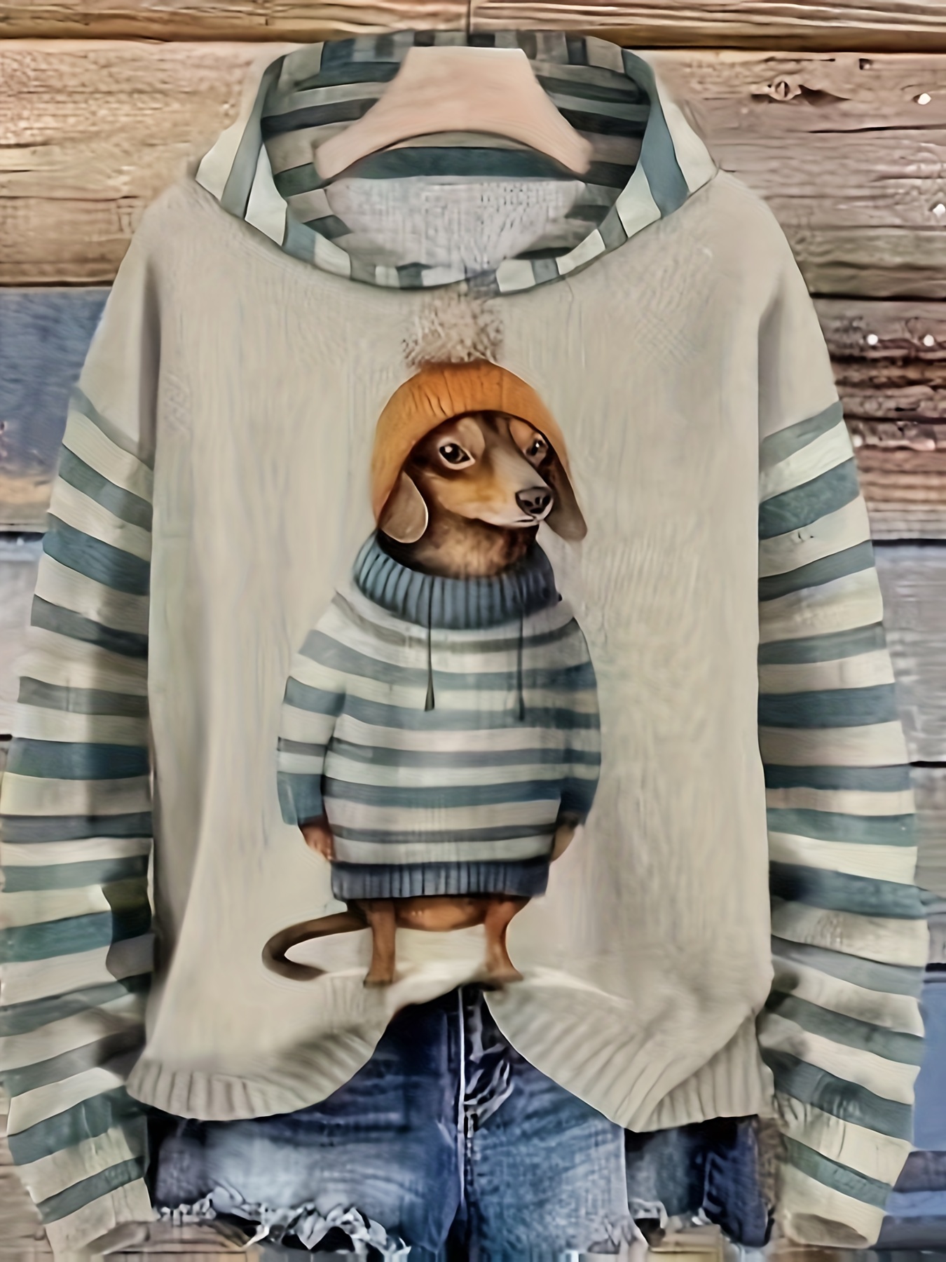 Women’s Cozy Dachshund Print Sweater