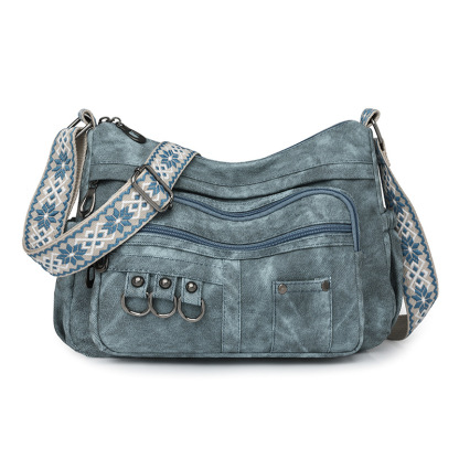 Women’s Lightweight Shoulder Bag – Vintage Multi-Pocket Crossbody Purse