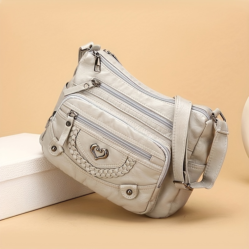 Women’s Vintage Multi-Pocket Crossbody Bag – Large Capacity Everyday Purse