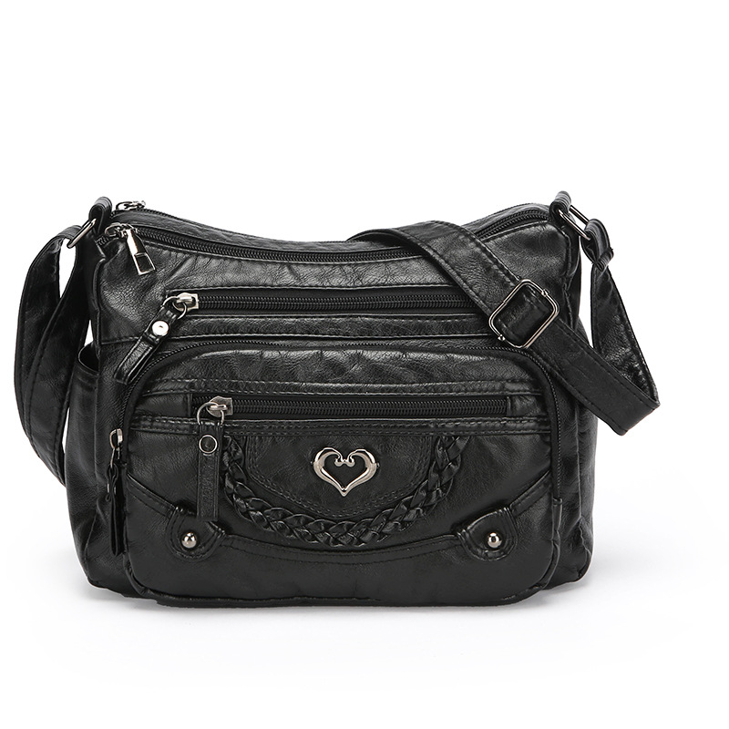 Women’s Multi-Zip Shoulder Bag – Lightweight Large Capacity Handbag