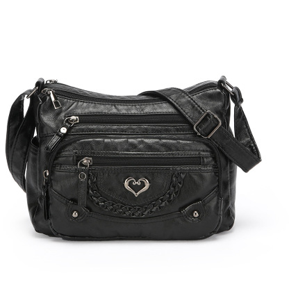 Women’s Multi-Zip Shoulder Bag – Lightweight Large Capacity Handbag