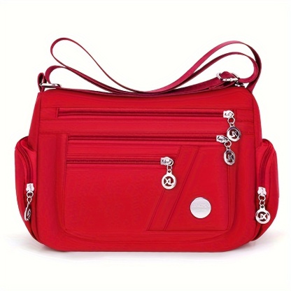 Lightweight Multi-Zip Crossbody Bag – Everyday Shoulder Purse for Women