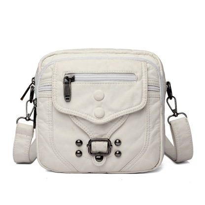Women's Vintage Soft Leather Crossbody Bag – Multi-Pocket Everyday Purse