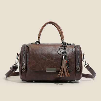 Women’s Vintage Boston Bag – Large Capacity Crossbody Shoulder Purse