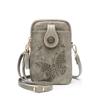 Women's Mini Crossbody Phone Bag – Lightweight Purse with Butterfly Charm & Tassel
