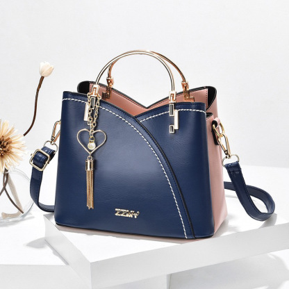 Women's Color Block Tote Bag  – Lightweight Shoulder & Crossbody Bag
