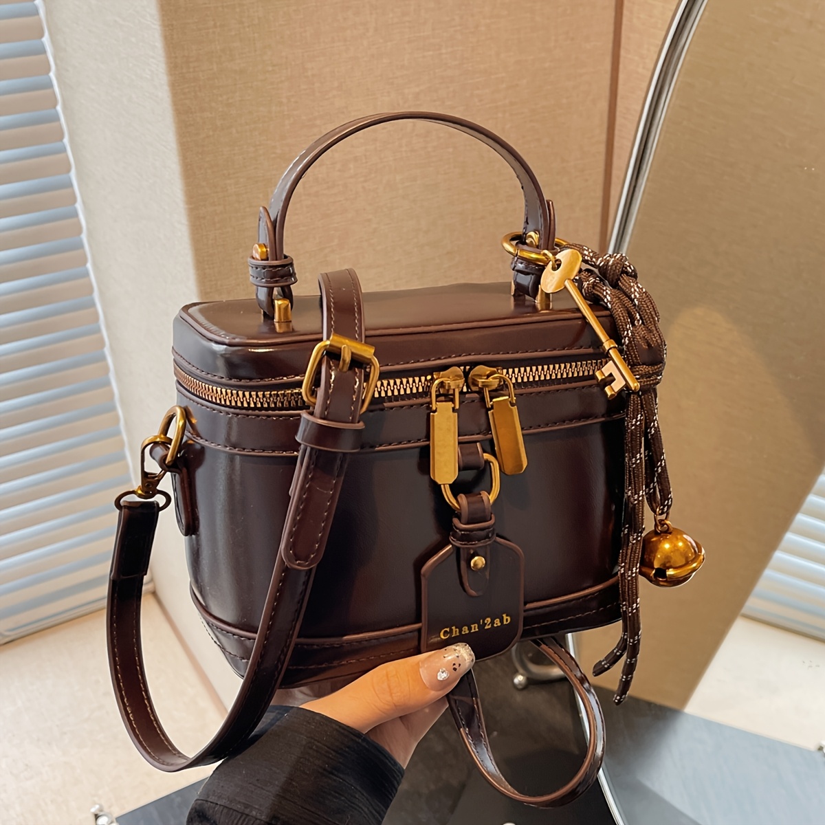 Vintage Bell Charm Box Bag