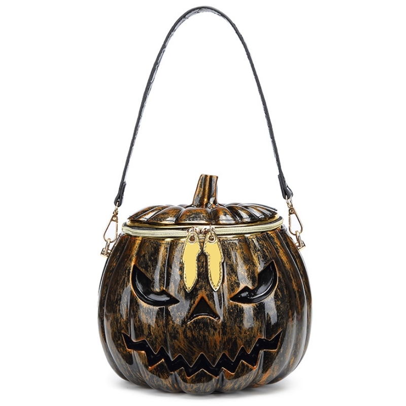 Halloween Pumpkin Crossbody Bag – Halloween Shoulder Bag with Adjustable Strap