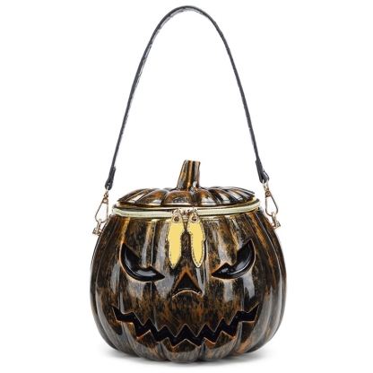 Halloween Pumpkin Crossbody Bag – Halloween Shoulder Bag with Adjustable Strap