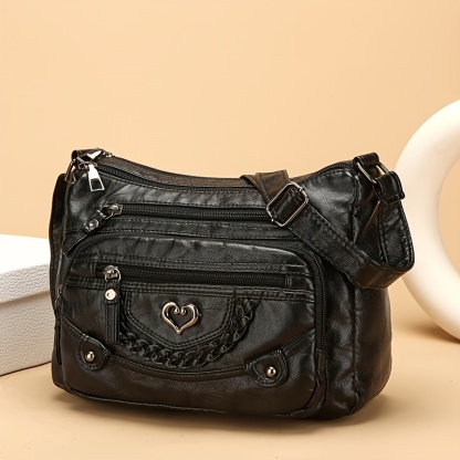 Women’s Vintage Multi-Pocket Crossbody Bag – Large Capacity Everyday Purse
