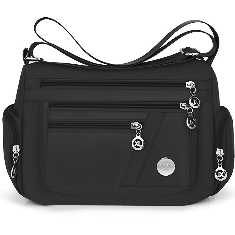 Lightweight Multi-Zip Crossbody Bag – Everyday Shoulder Purse for Women