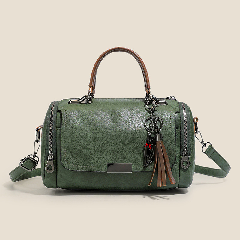 Women’s Vintage Boston Bag – Large Capacity Crossbody Shoulder Purse
