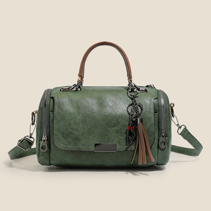 Women’s Vintage Boston Bag – Large Capacity Crossbody Shoulder Purse