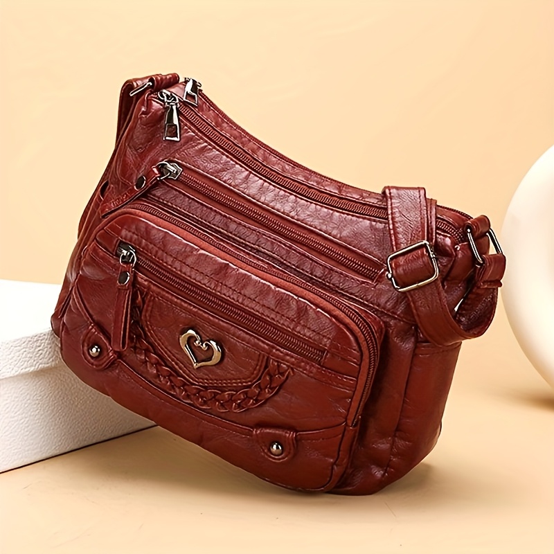 Women’s Vintage Multi-Pocket Crossbody Bag – Large Capacity Everyday Purse