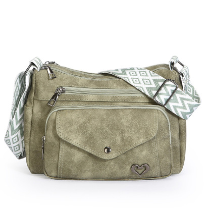 Vintage Denim Crossbody Bag – Multi-Pocket Everyday Purse for Women