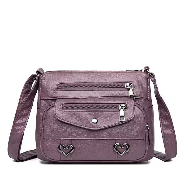 Women’s Soft Leather Crossbody Purse – Lightweight Everyday Handbag
