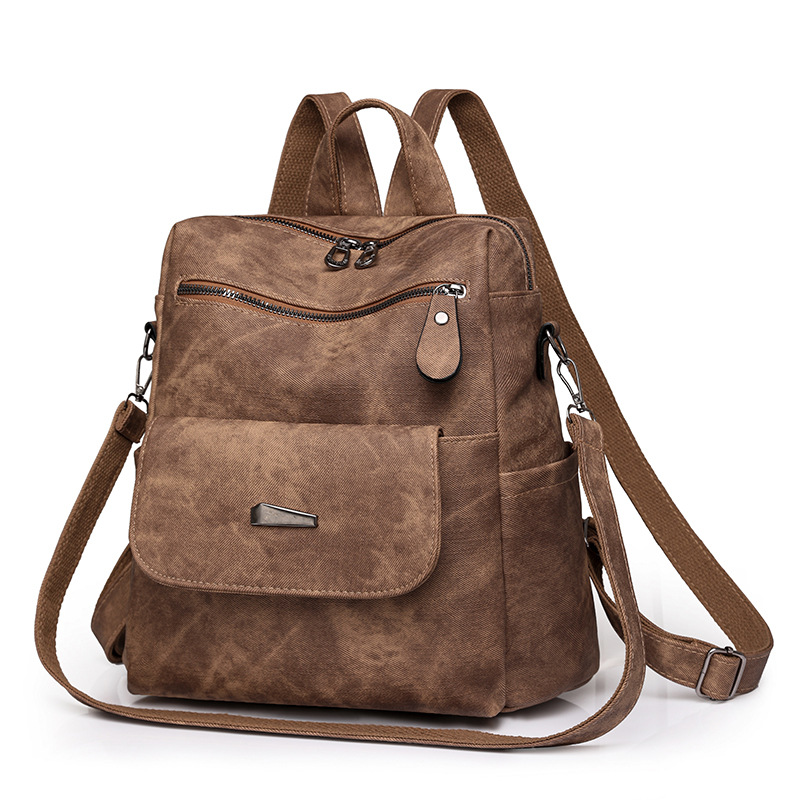 2026 Vintage Leather Convertible Backpack Purse – Large Capacity Anti-Theft Travel Handbag