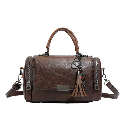 Women’s Vintage Boston Bag – Large Capacity Crossbody Shoulder Purse