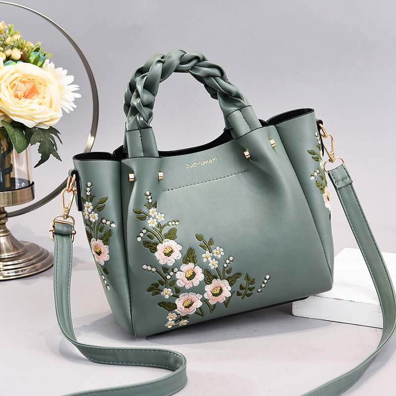 Women's Embroidered Floral Tote Bag – Vintage Crossbody Shoulder Purse