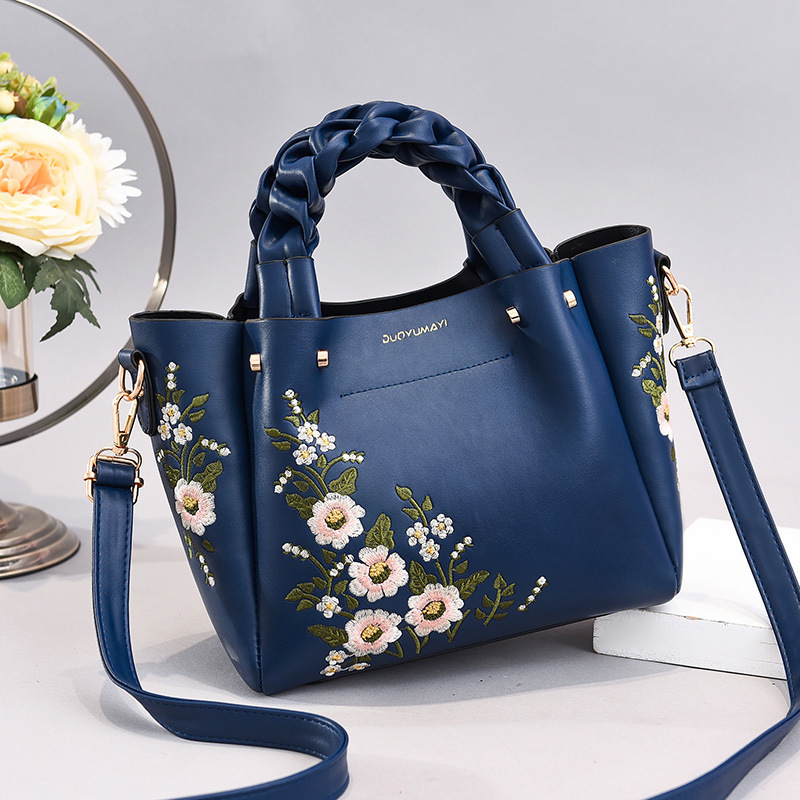 Women's Embroidered Floral Tote Bag – Vintage Crossbody Shoulder Purse