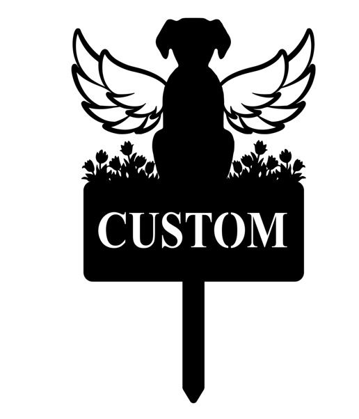 In Loving Memory Pet Garden Plaque – Custom Floral Memorial Sign