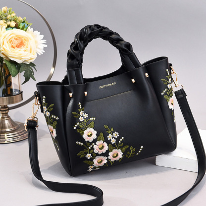 Women's Embroidered Floral Tote Bag – Vintage Crossbody Shoulder Purse