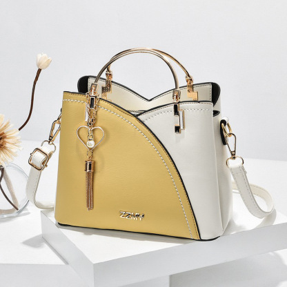Women's Color Block Tote Bag  – Lightweight Shoulder & Crossbody Bag