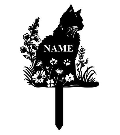 In Loving Memory Pet Garden Plaque – Custom Floral Memorial Sign