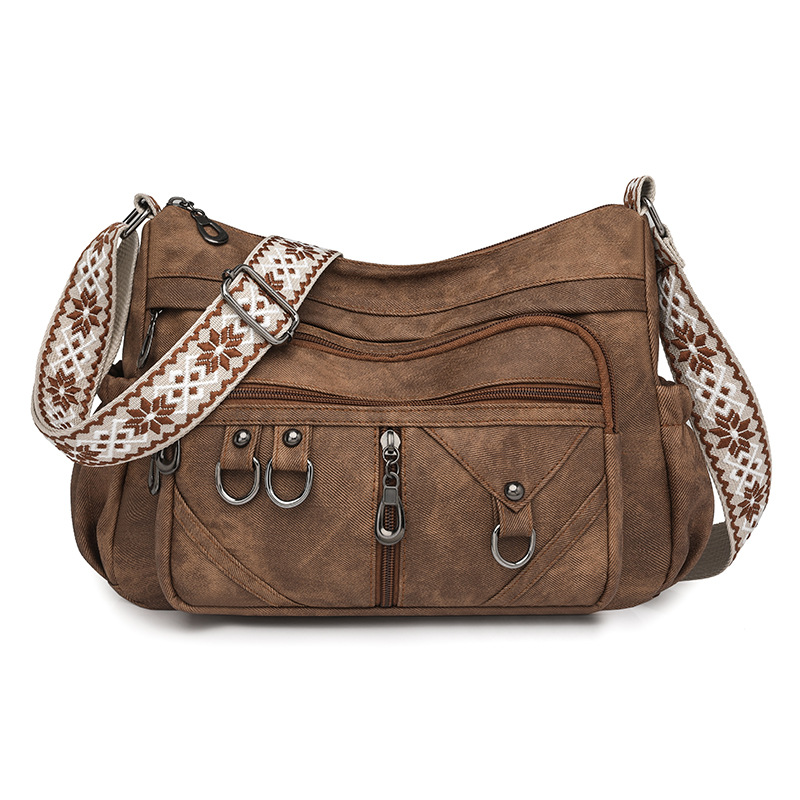 Women’s Vintage Crossbody Bag – Multi-Pocket Casual Everyday Purse
