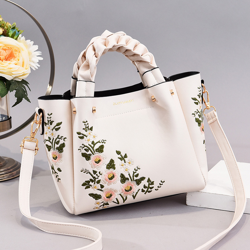 Women's Embroidered Floral Tote Bag – Vintage Crossbody Shoulder Purse
