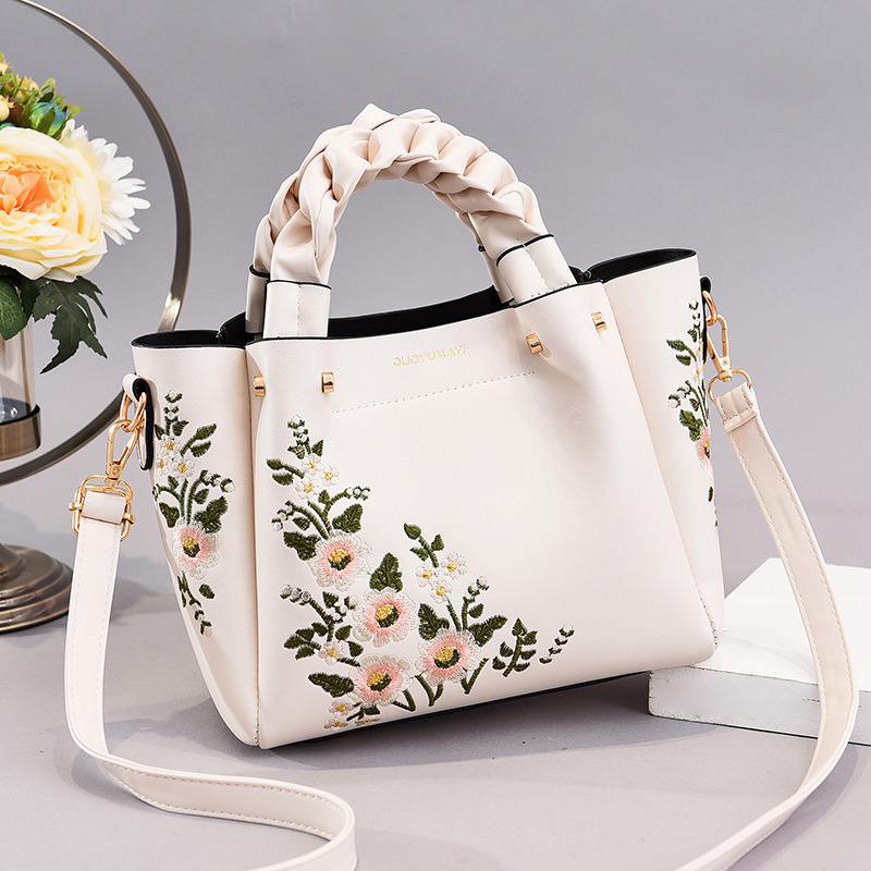 Women's Embroidered Floral Tote Bag – Vintage Crossbody Shoulder Purse