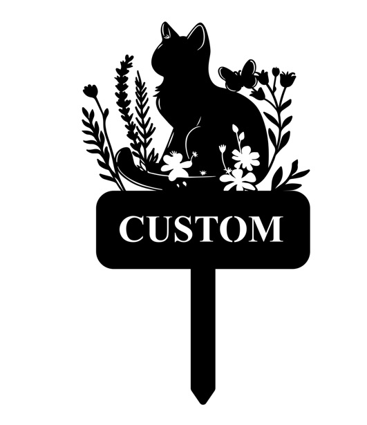 In Loving Memory Pet Garden Plaque – Custom Floral Memorial Sign