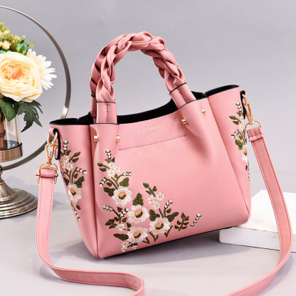 Women's Embroidered Floral Tote Bag – Vintage Crossbody Shoulder Purse