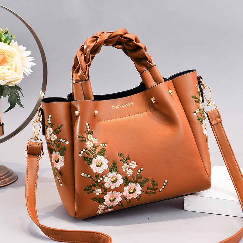 Women's Embroidered Floral Tote Bag – Vintage Crossbody Shoulder Purse