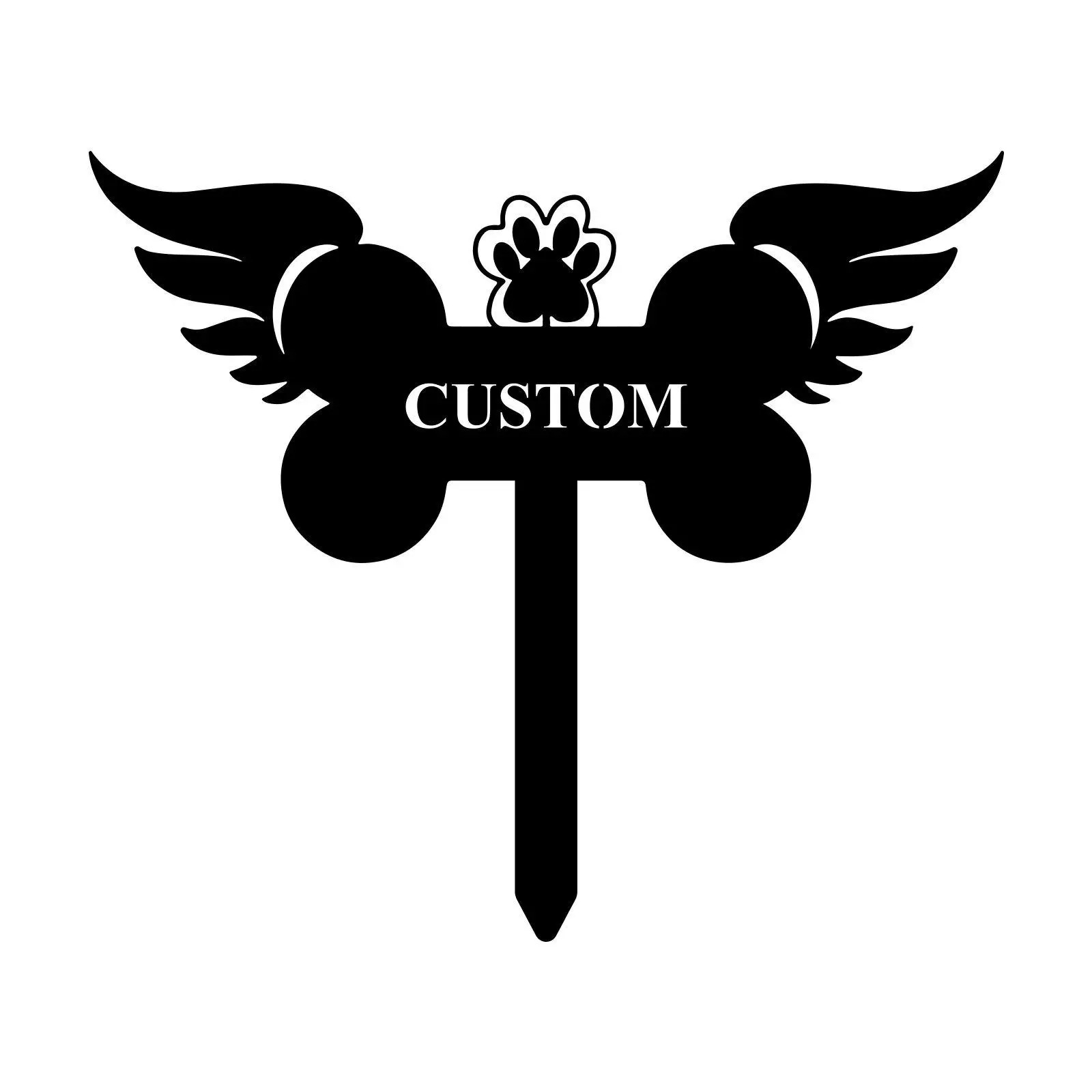 In Loving Memory Pet Garden Plaque – Custom Floral Memorial Sign