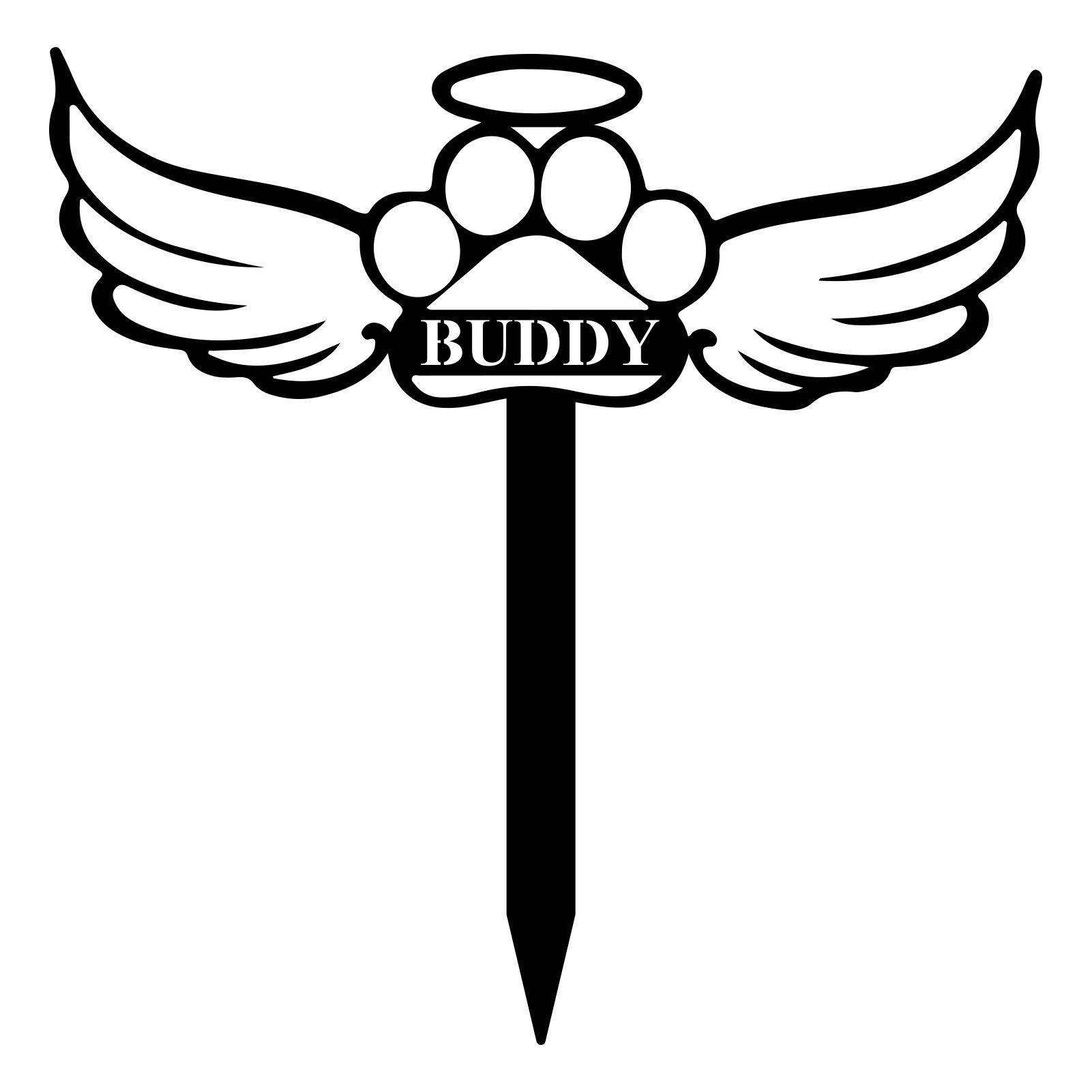 In Loving Memory Pet Garden Plaque – Custom Floral Memorial Sign