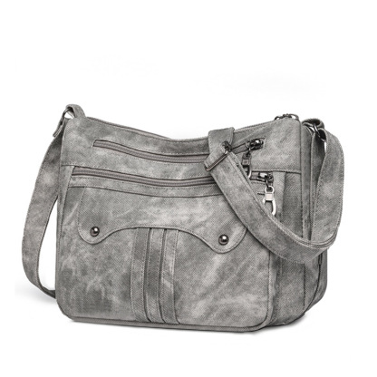 Women’s Multi-Zip Shoulder Bag – Lightweight Vintage Crossbody Purse