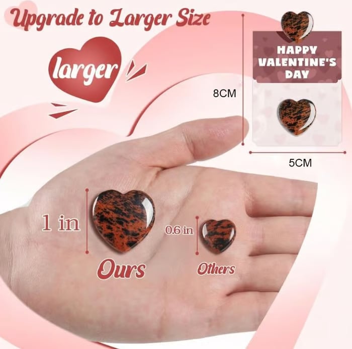 Valentine's Day Gem Gifts for Kids&Adults – 24 Pack Prefilled Cards with Heart-Shaped Gemstones