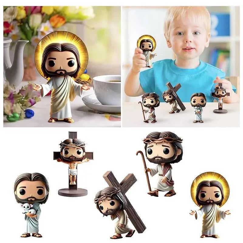 5-Style Jesus Figurine Collection – Resin Religious Art for Home Decor and Christian Study