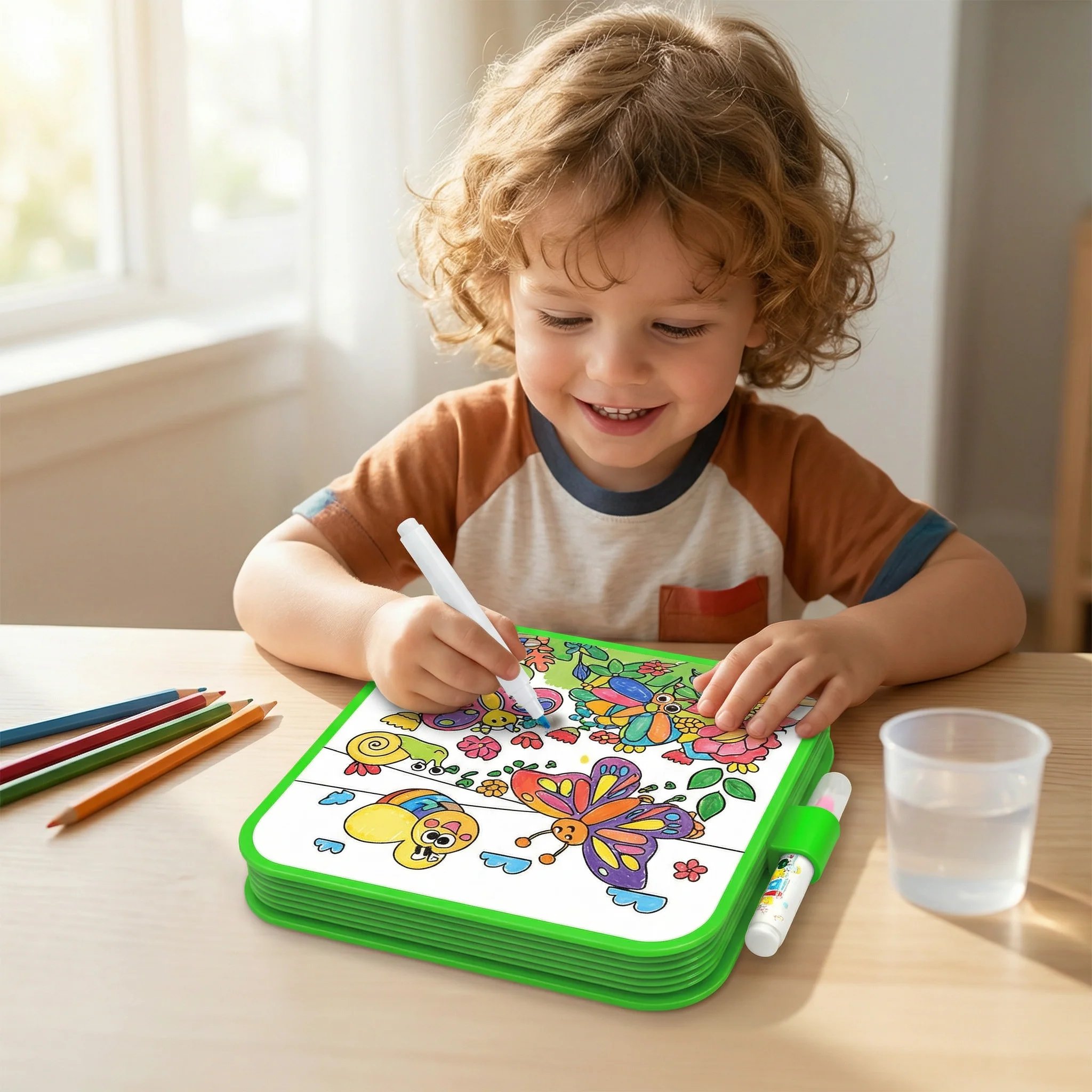 🎨Magic Water Drawing Book – Reusable Mess-Free Colouring Fun