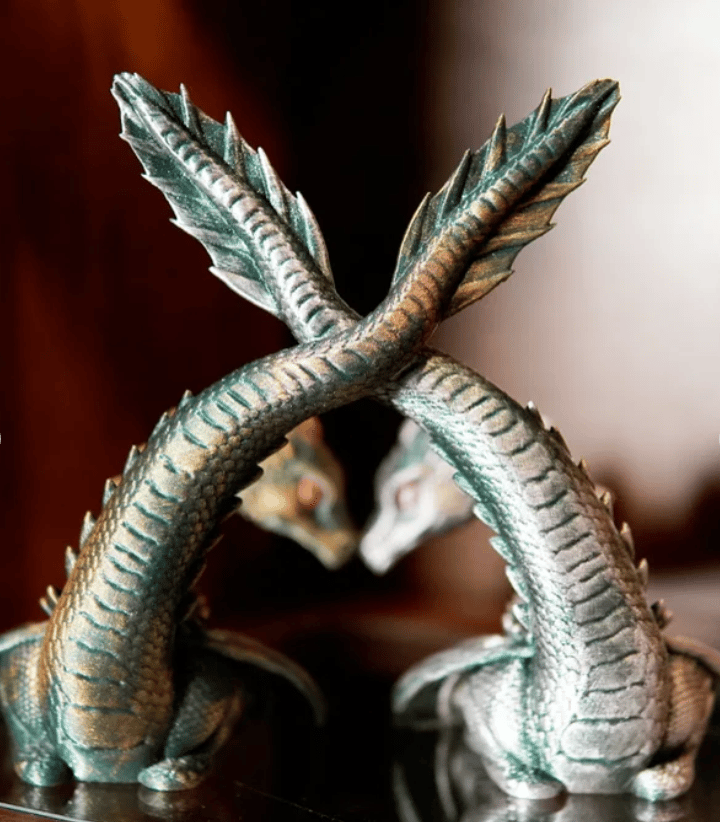 💥LAST DAY 50% OFF- 🔥Twin Flame Dragon Book Display|💪Holds Up to 64mm Thick Book