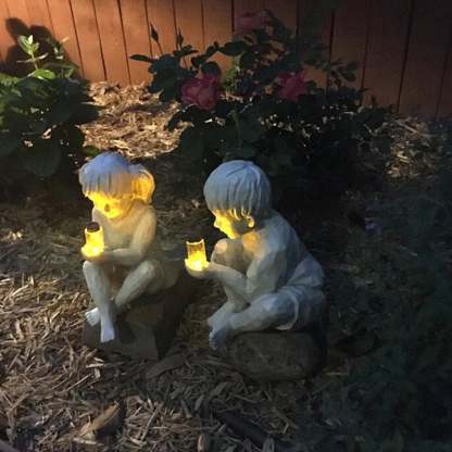 💥LAST DAY SALE 49% OFF - Solar Garden Statues -Boy& Girl(BUY 2 FREE SHIPPING)