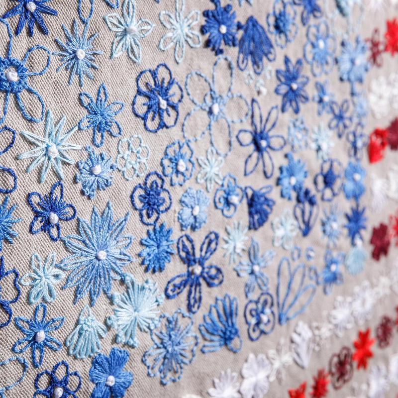🌸Red, White & Bloom Embroidery Kit:  A Floral Salute to 250 Years!